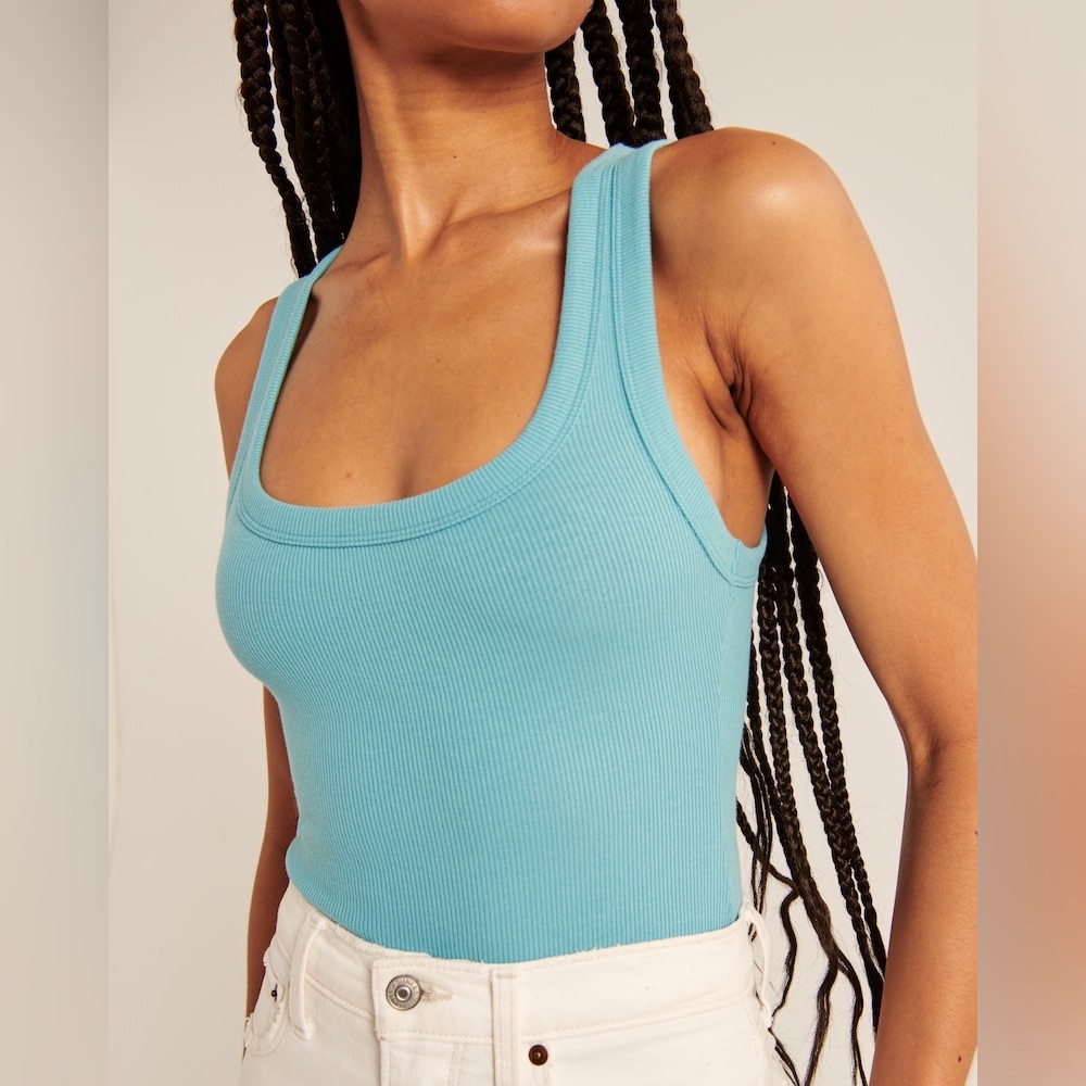 Abercrombie & Fitch Essential Ribbed Squareneck Bodysuit Size Large